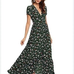 Floral Green Maxi Dress